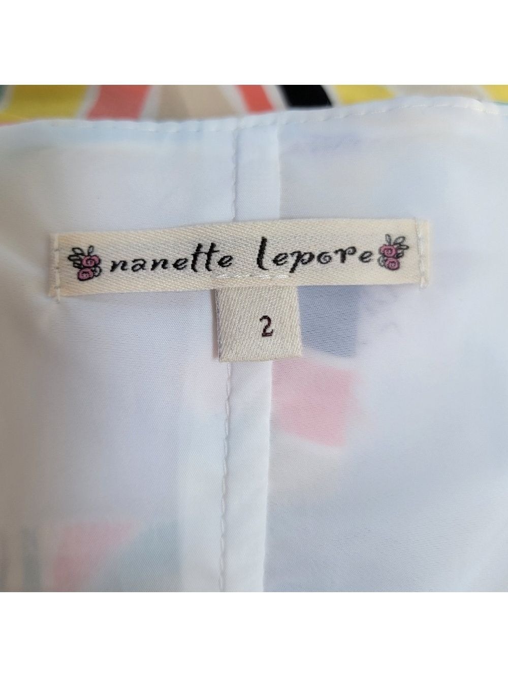 Nanette Lepore 100% Silk Raggae Multicolor Striped Halter Top Size 2 NWT - Picture 6 of 16